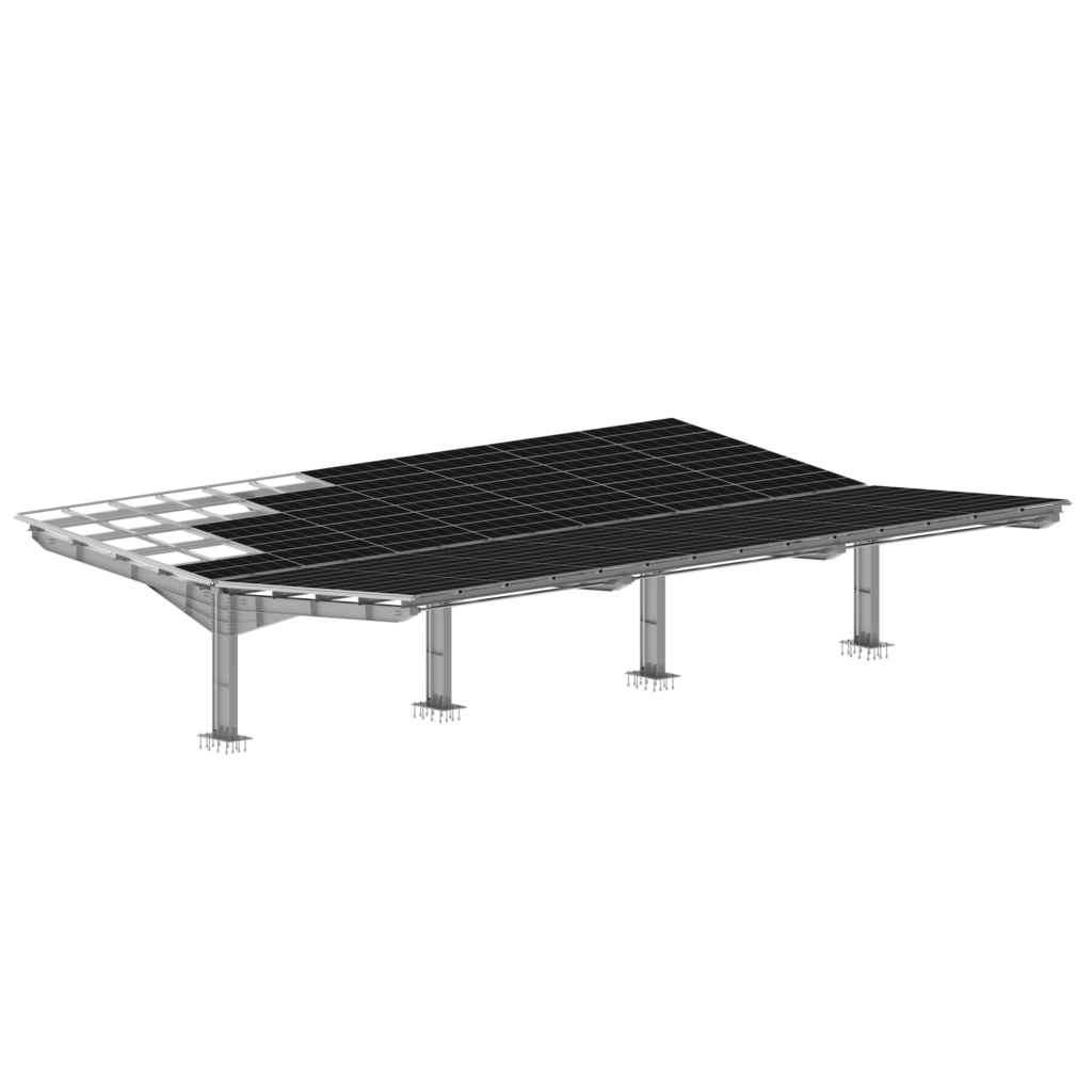 single-post steel solar carport