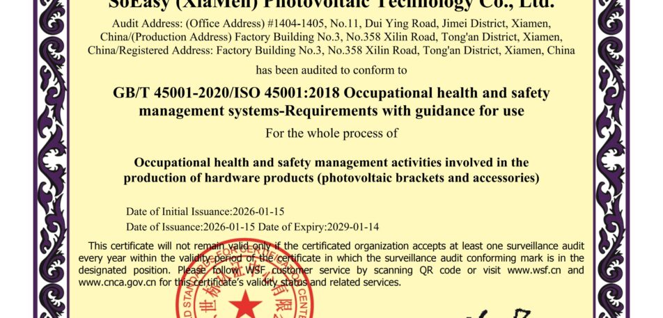 ISO 45001 certification