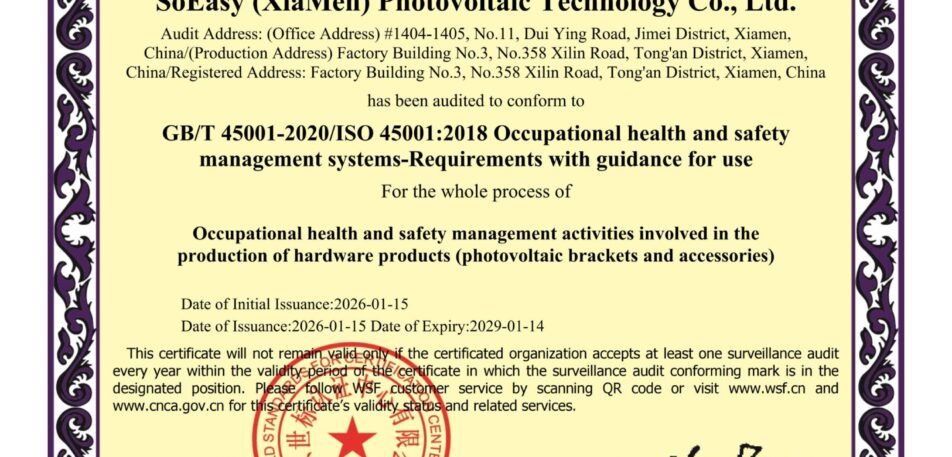 ISO 45001 certification