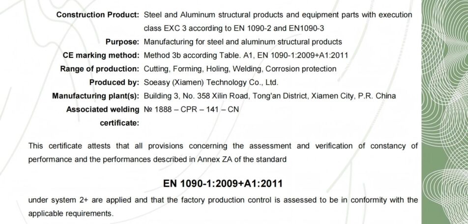 EN 1090 CE Certification