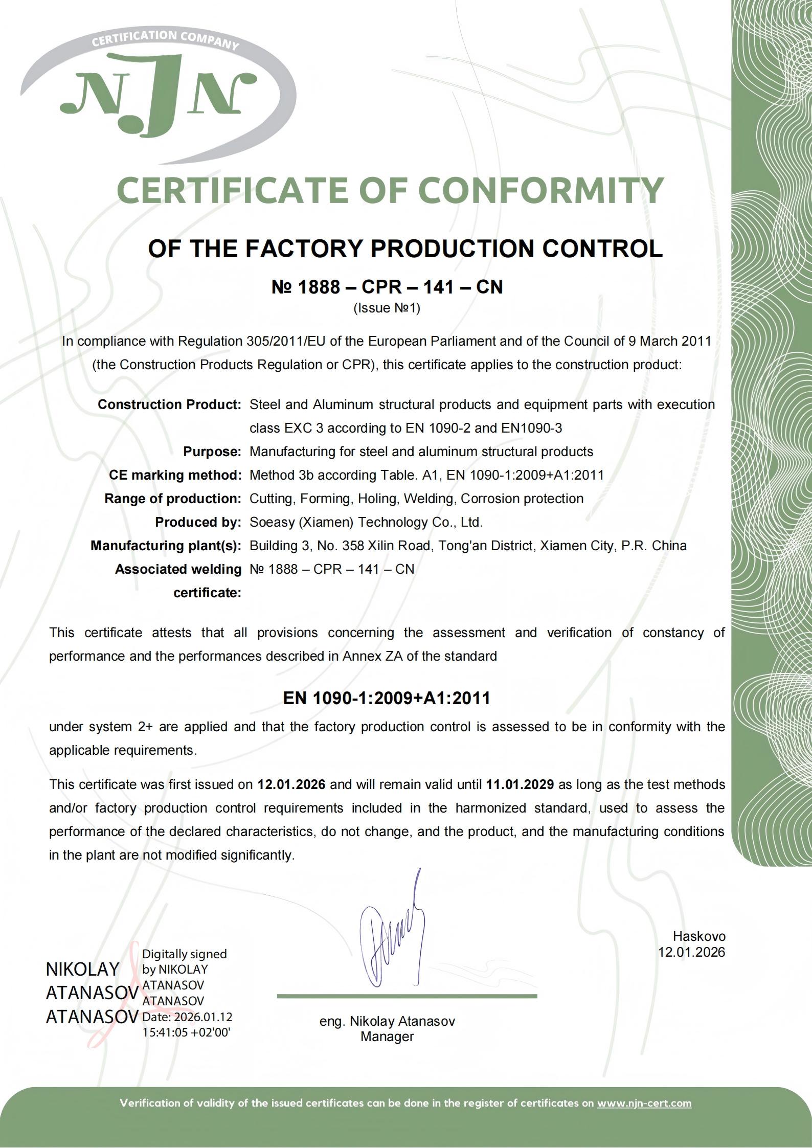 EN 1090 CE Certification