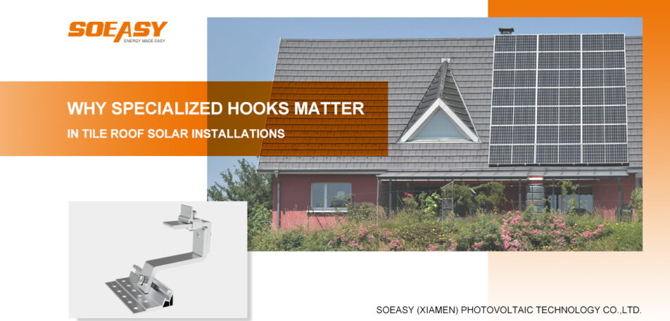 solar roof hook for tile roof