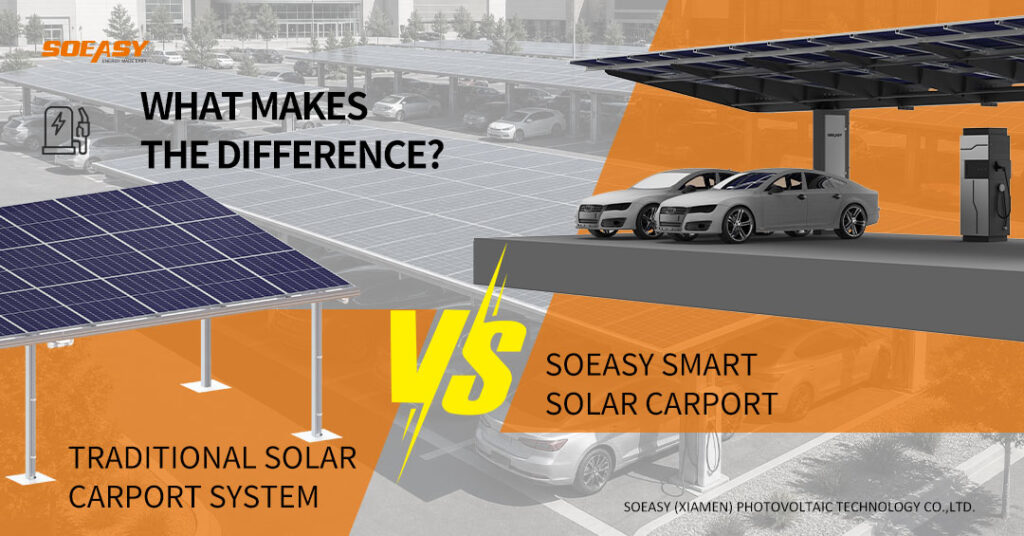 traditional solar carport vs smart solar carport