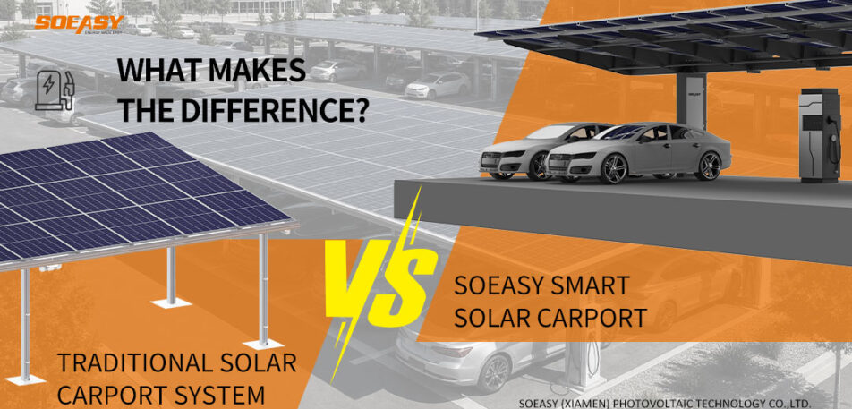 traditional solar carport vs smart solar carport